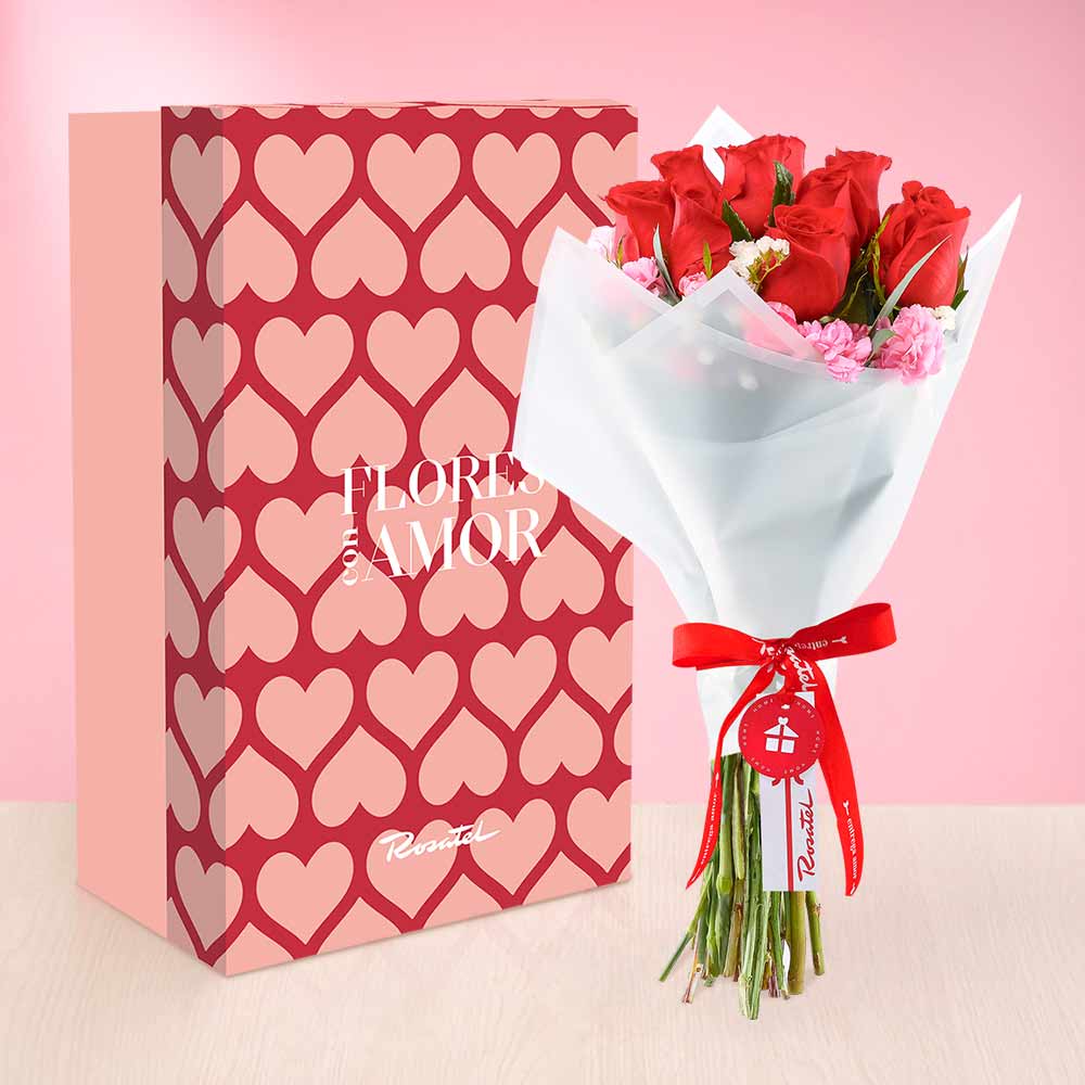 Ramo con Rosas Rojas y Flores