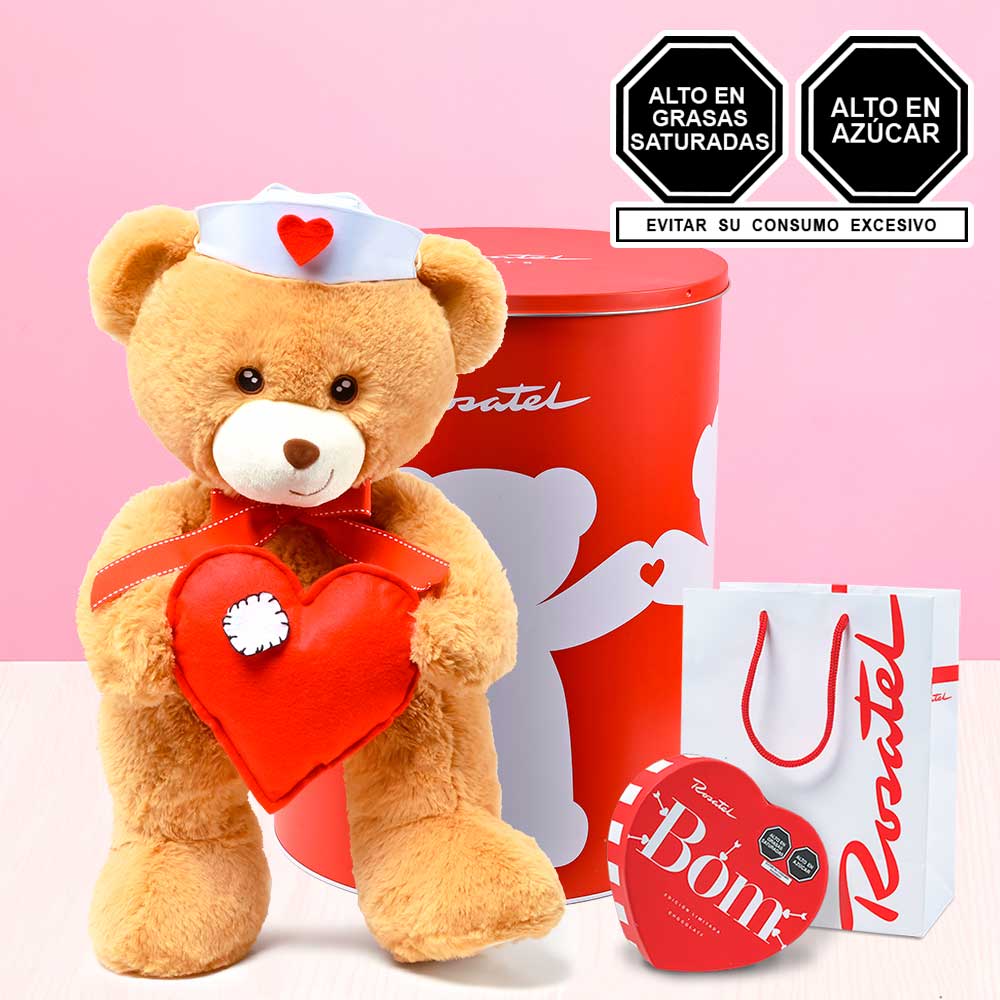 Hugo Enfermero de Amor y Caja Corazón Chocolates Bom