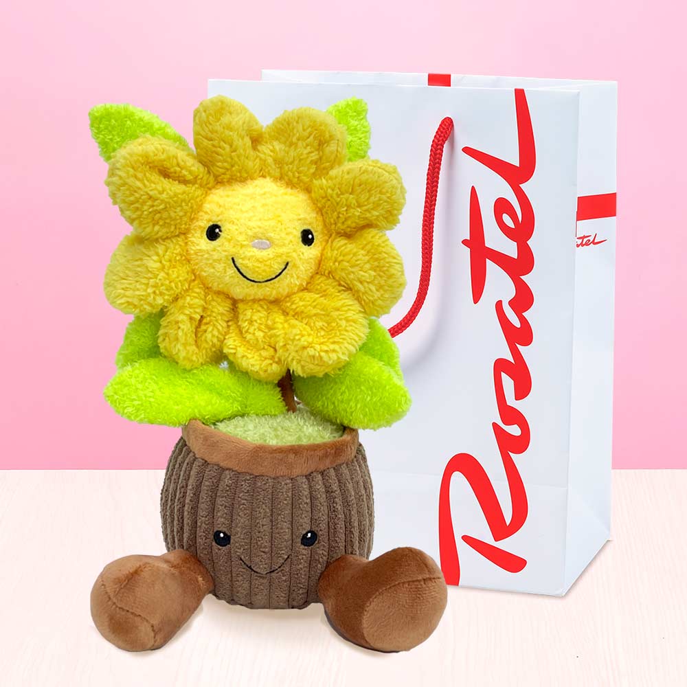 Peluche Maceta Flor Amarilla