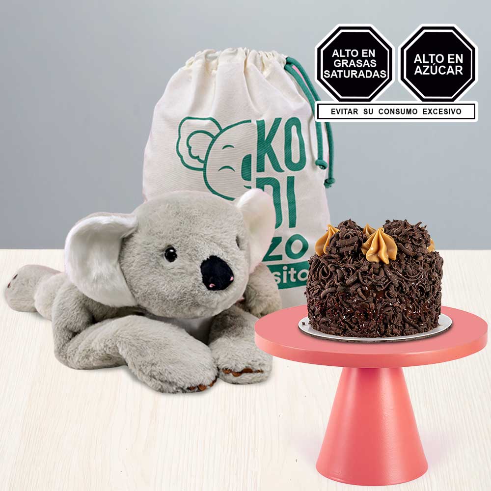 Peluche Kodi y Mini Torta de Chocolate