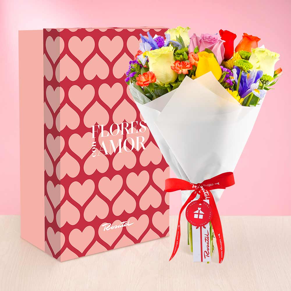 Ramo Rainbow Rosas