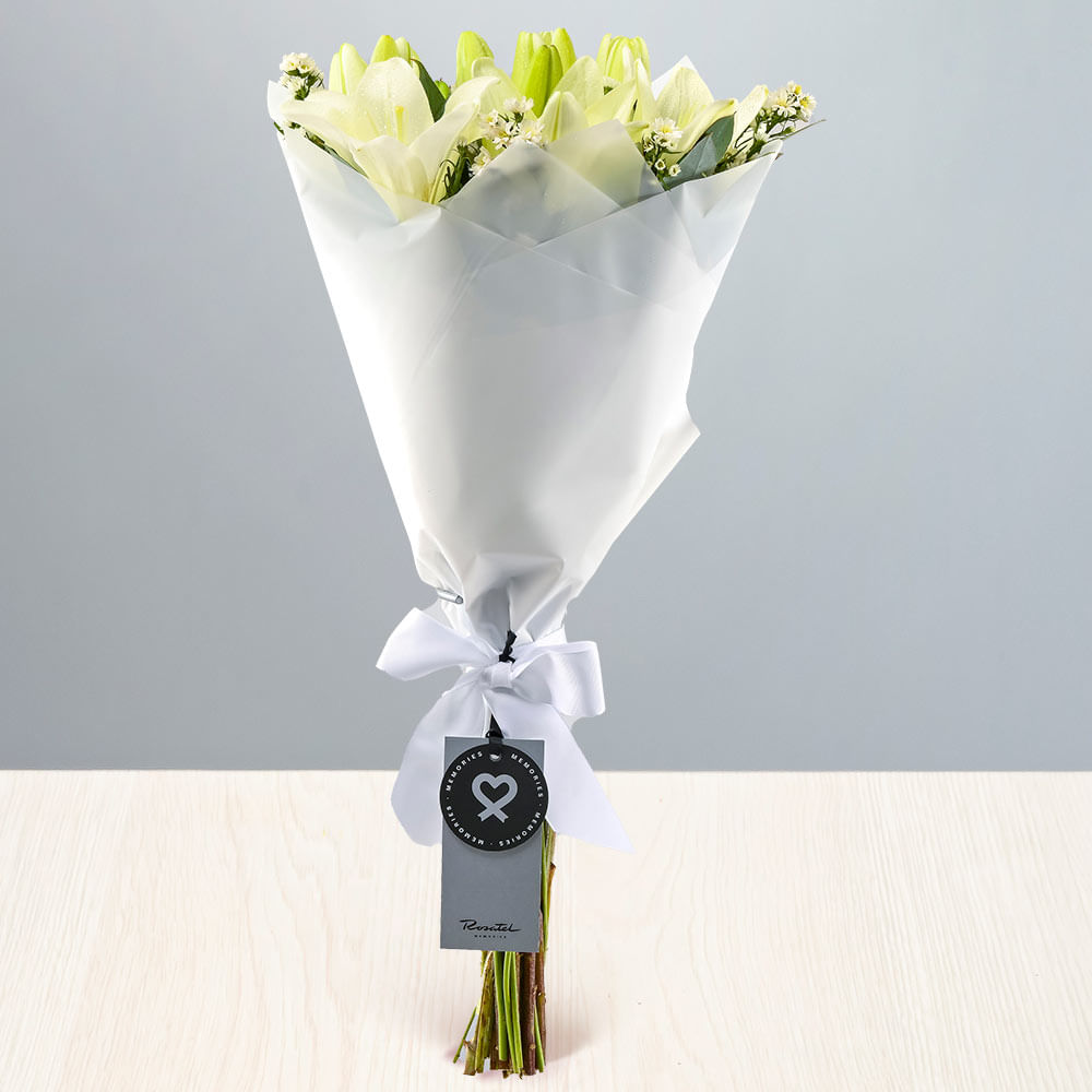 Ramo Fúnebre con Liliums Blancos