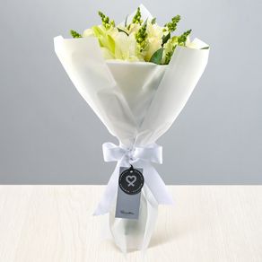 Ramo Fúnebre de Rosas y Liliums Blancos
