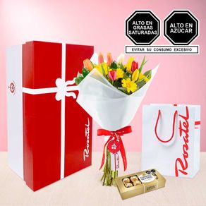 Ramo Tulipanes y Chocolates Ferrero