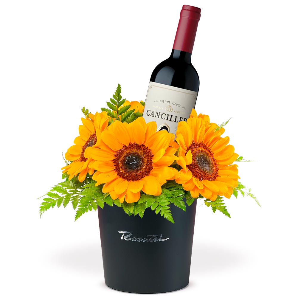 Arreglo Girasoles Canciller Malbec