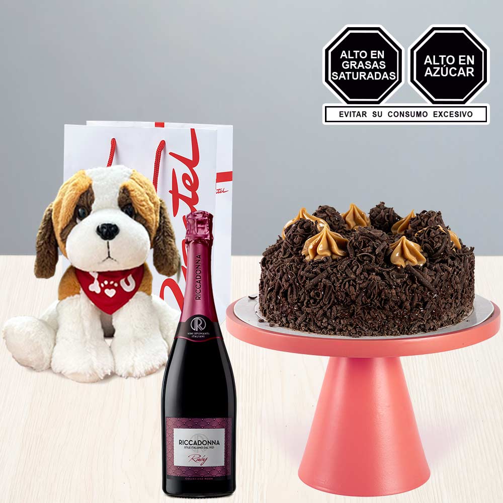 Torta de Chocolate, Peluche y Riccadonna Ruby