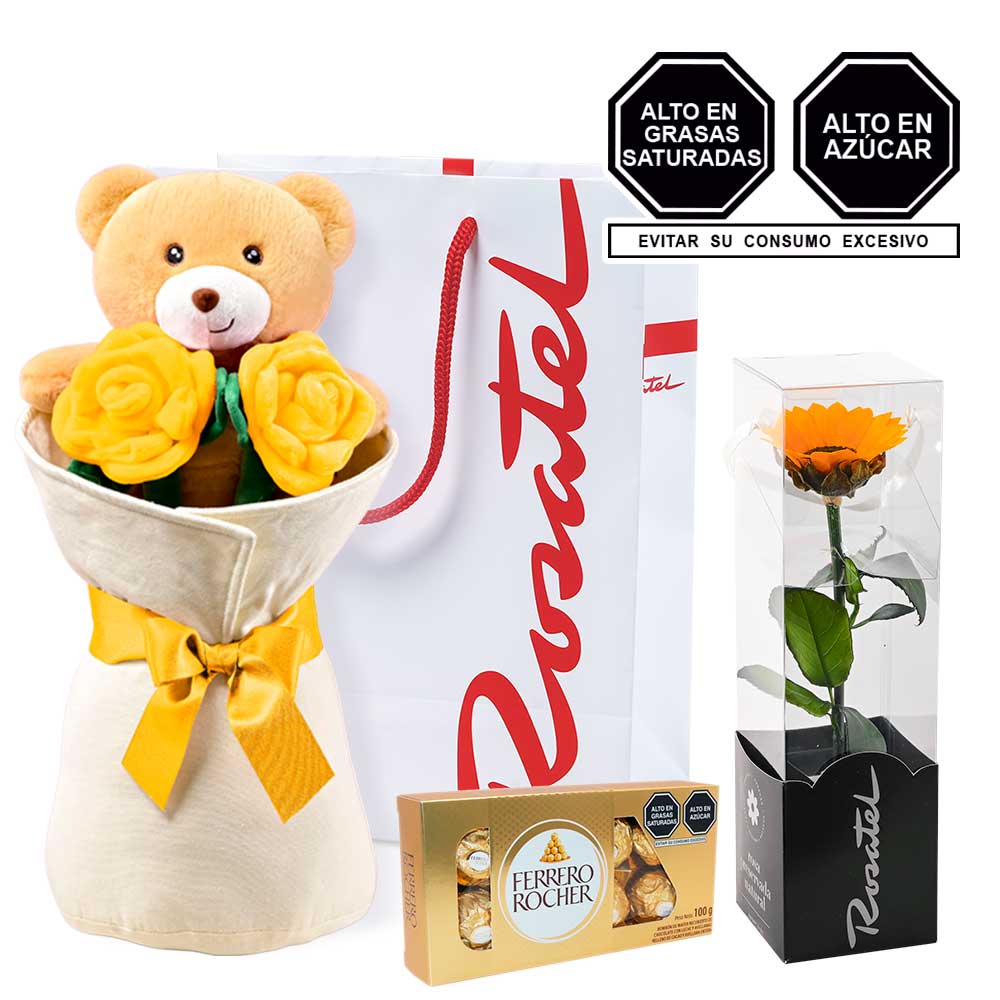Girasol Preservado, Hugo Flores Amarillas y Chocolates